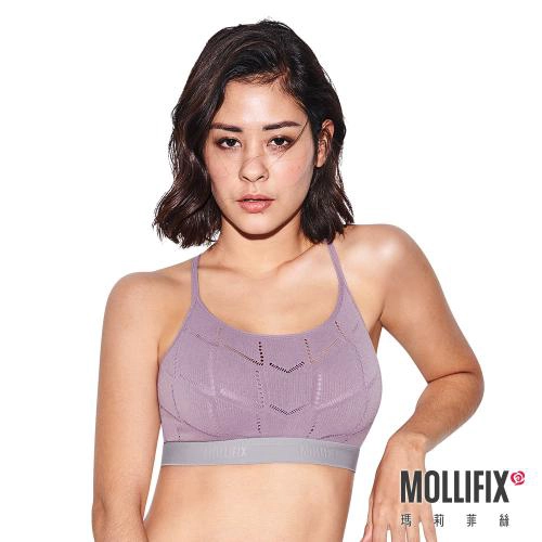 【Mollifix】A++簡約Y背LOGO織帶舒心BRA