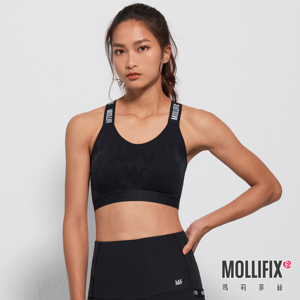 【MOLLIFIX】A++交叉可調肩帶呼吸BRA - 無鋼圈