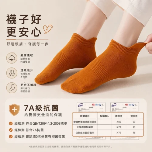 長絨棉薄款船襪
